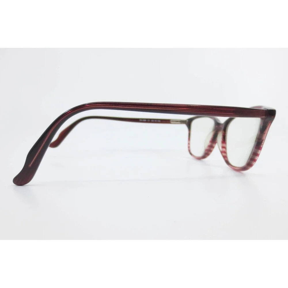Scott Harris SH-596 C1 Europa Eyeglass Frames Burgundy Striped Cat Eye 53-16-135